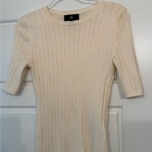 Banana Republic Ivory Ribbed Knit Sweater